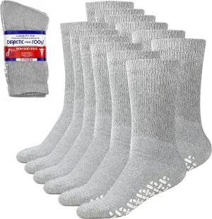 Debra Weitzner 6Pk Non-Binding Loose Fit Sock - Non-Slip Diabetic Socks for Men and Women - Crew, Ankle
