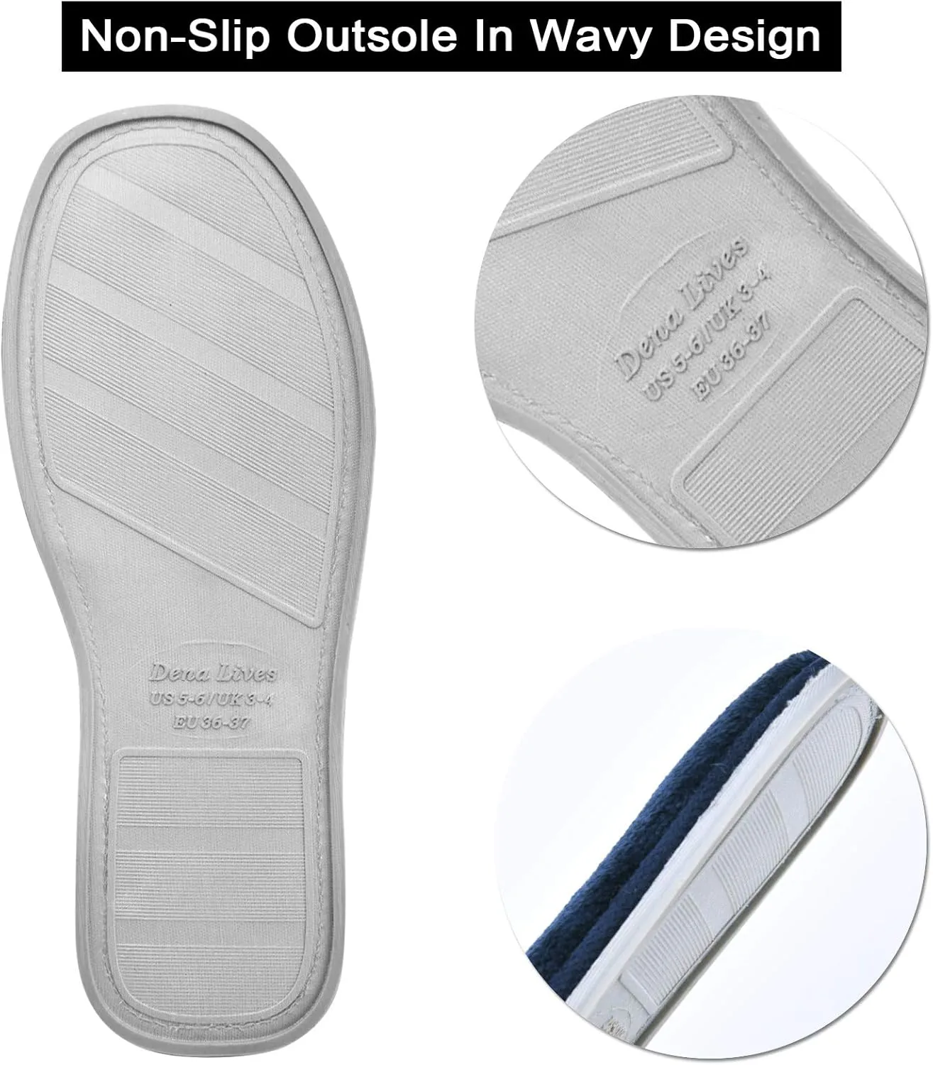 DL Open Toe Slippers for women Indoor, Cozy Memory Foam Womens House Slippers Summer Slip On, Comfy Soft Flannel Womens Bedroom Slippers Slide Breathable Size 5-6 7-8 9-10