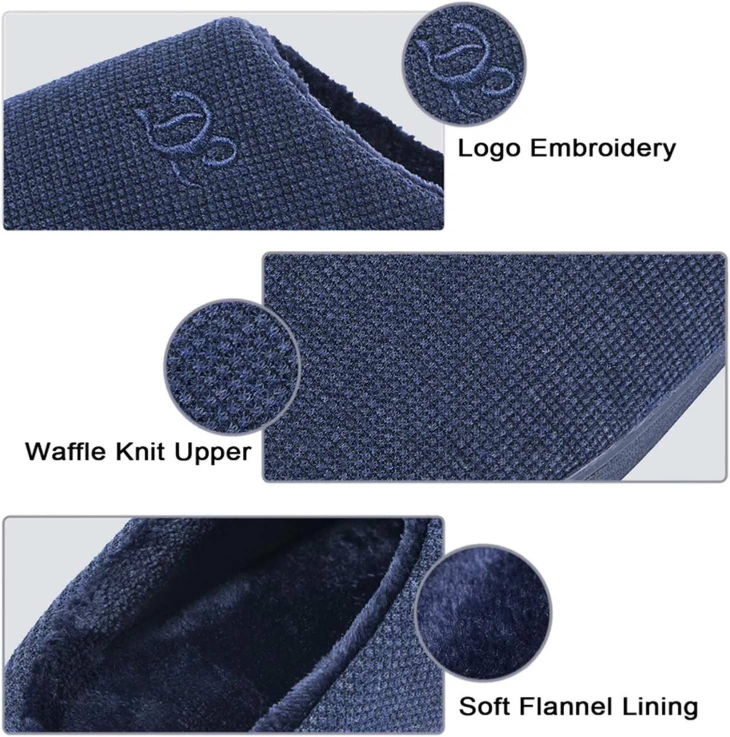 DL Womens Memory Foam Slippers, Cozy Slip on House Slippers for Women Indoor Outdoor, Comfy Women's Bedroom Slippers Warm Soft Flannel Lining Home Slippers Size 5-12 Purple Blue Pink Grey Navy Black