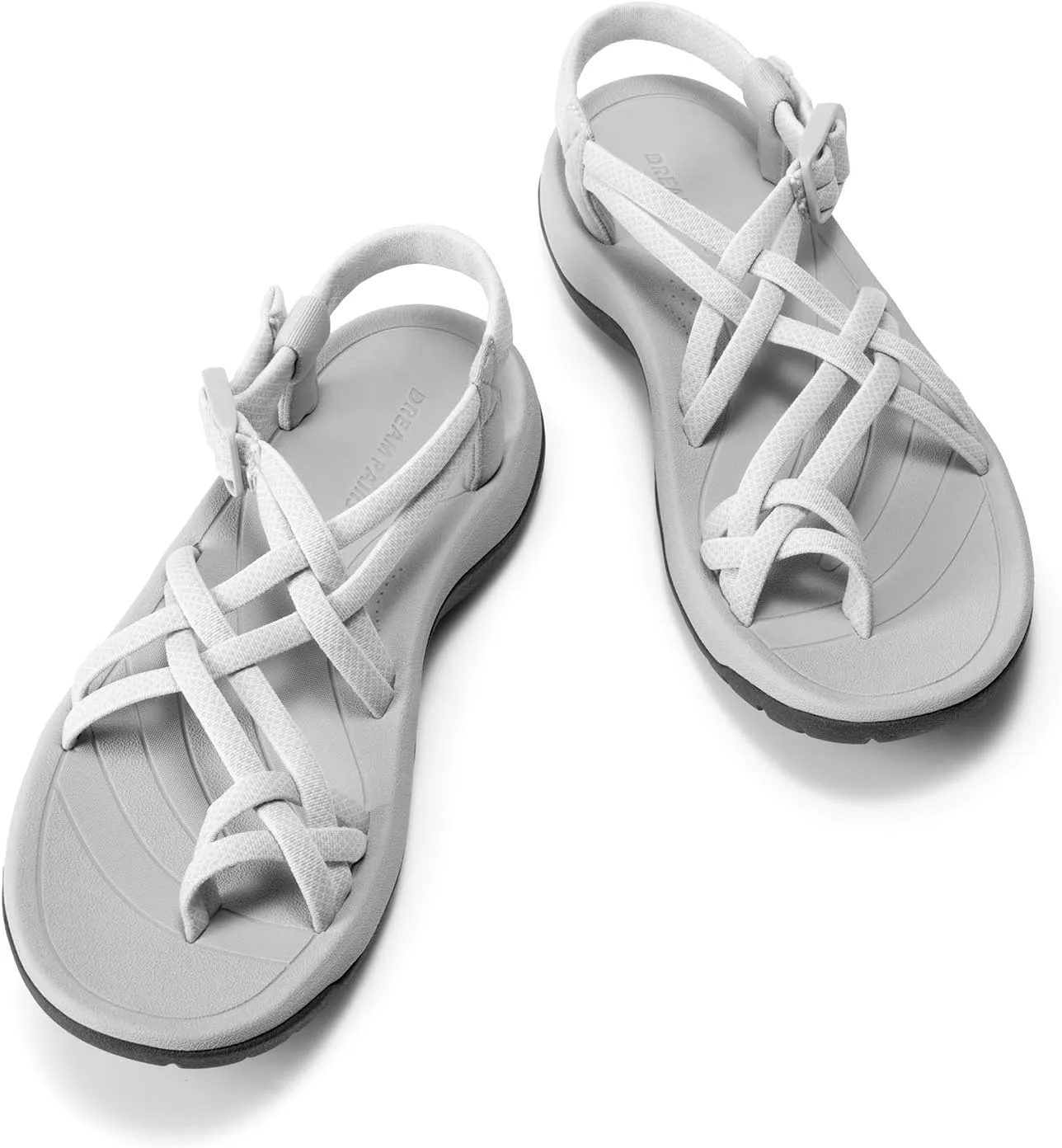 DREAM PAIRS Women's Walking Sandals With Arch Support Elastic Strap Summer Sport Athletic Casual Hiking Outdoor Sandal