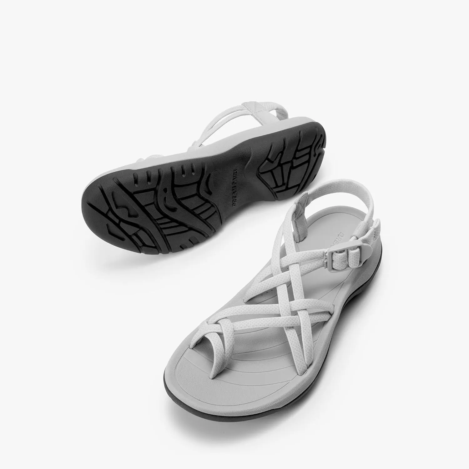 DREAM PAIRS Women's Walking Sandals With Arch Support Elastic Strap Summer Sport Athletic Casual Hiking Outdoor Sandal