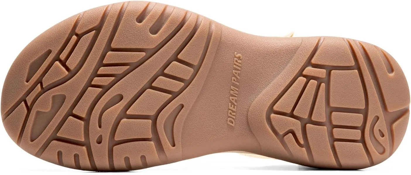 DREAM PAIRS Women's Walking Sandals With Arch Support Elastic Strap Summer Sport Athletic Casual Hiking Outdoor Sandal