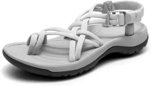 DREAM PAIRS Women's Walking Sandals With Arch Support Elastic Strap Summer Sport Athletic Casual Hiking Outdoor Sandal