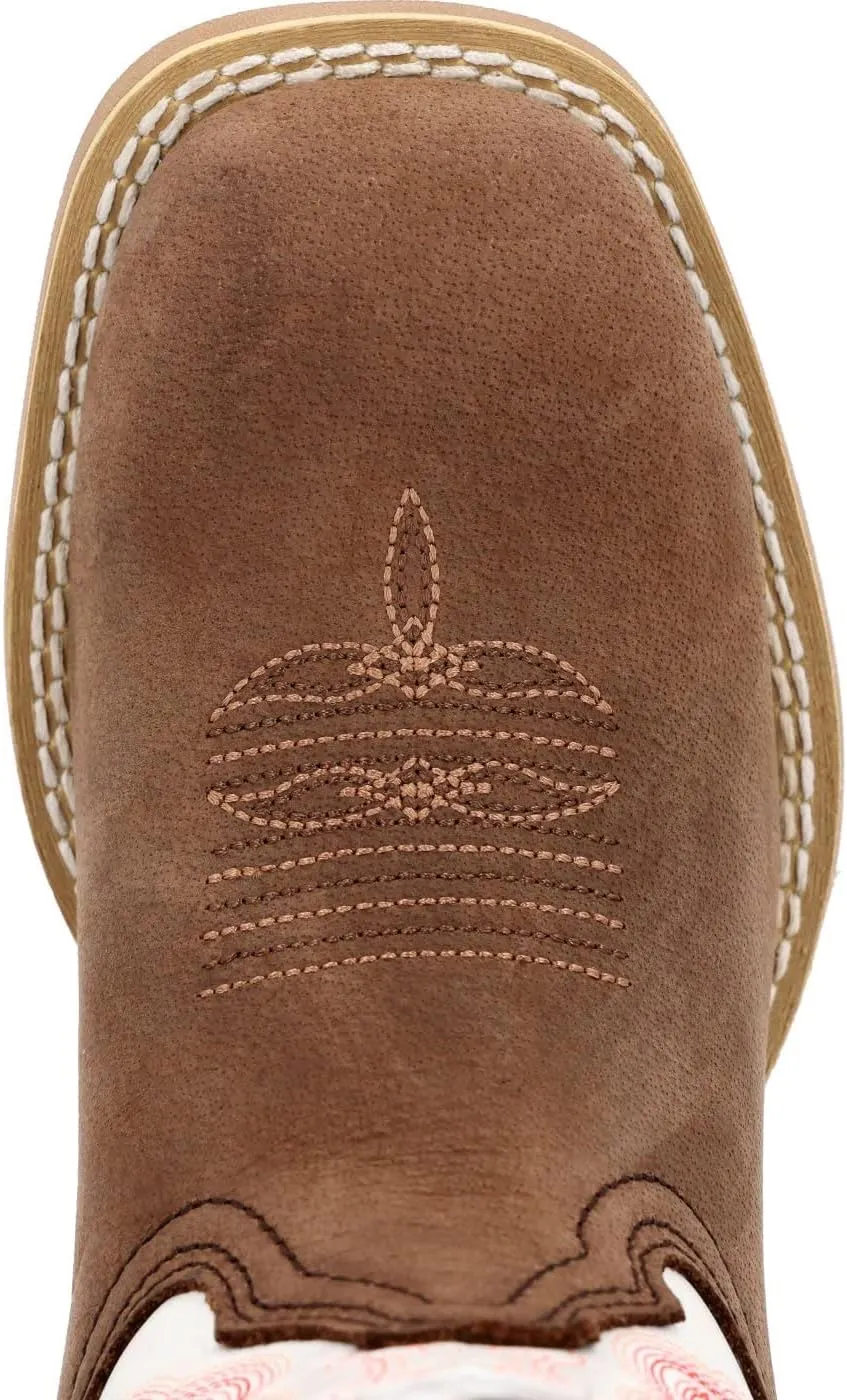 Durango® Lil' Rebel Pro™ Big Kid's Trail Brown and White Western Boot