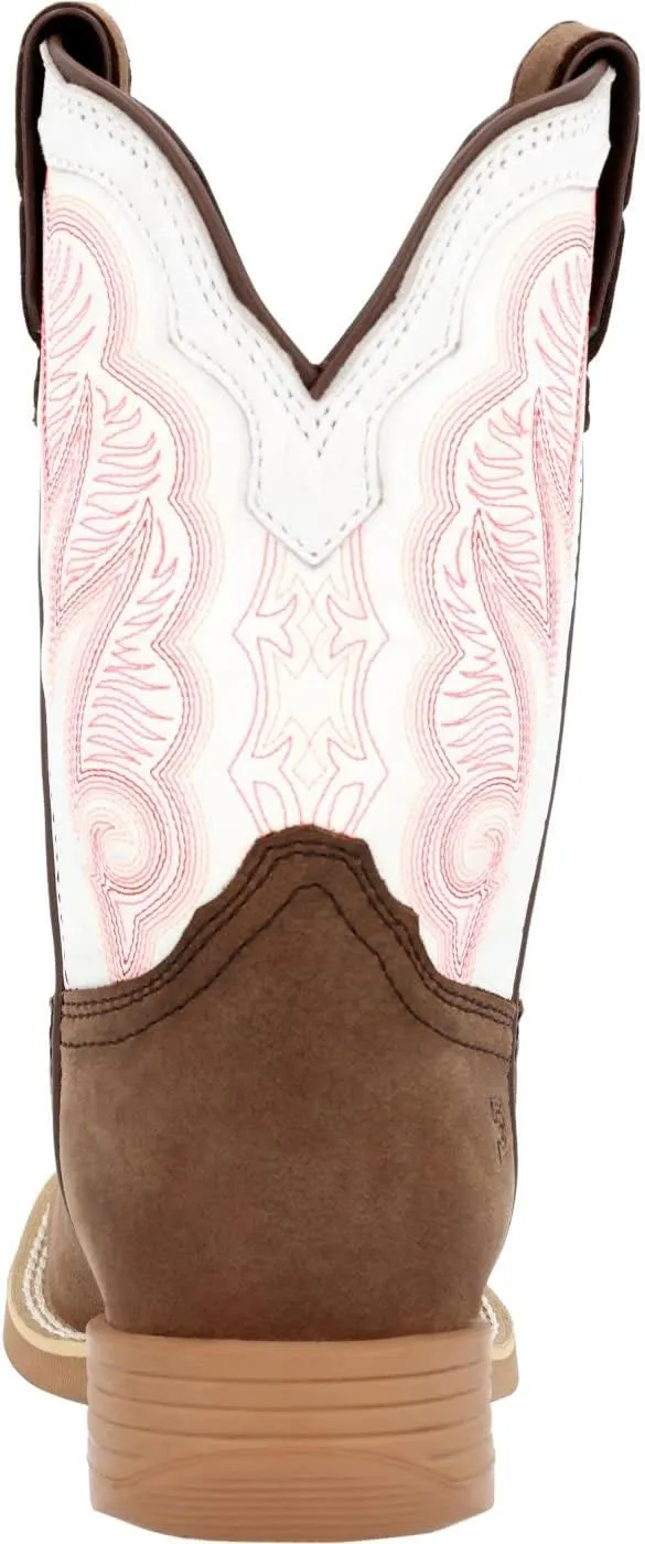 Durango® Lil' Rebel Pro™ Big Kid's Trail Brown and White Western Boot