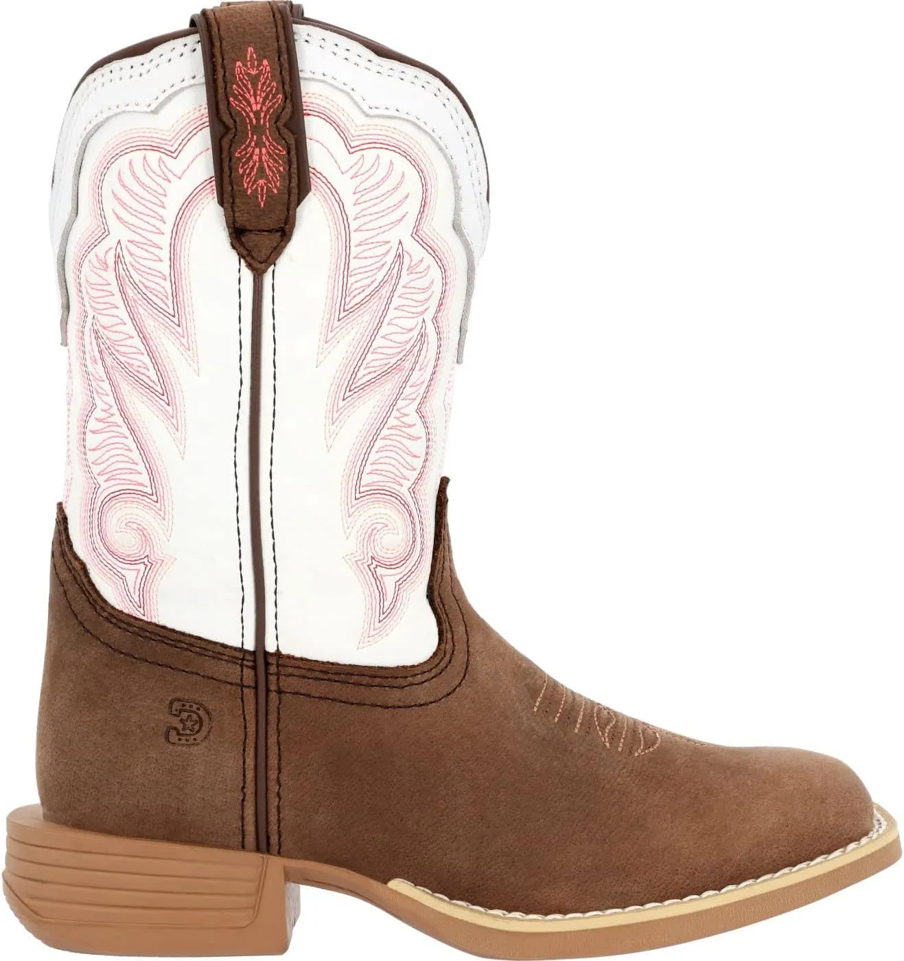 Durango® Lil' Rebel Pro™ Big Kid's Trail Brown and White Western Boot