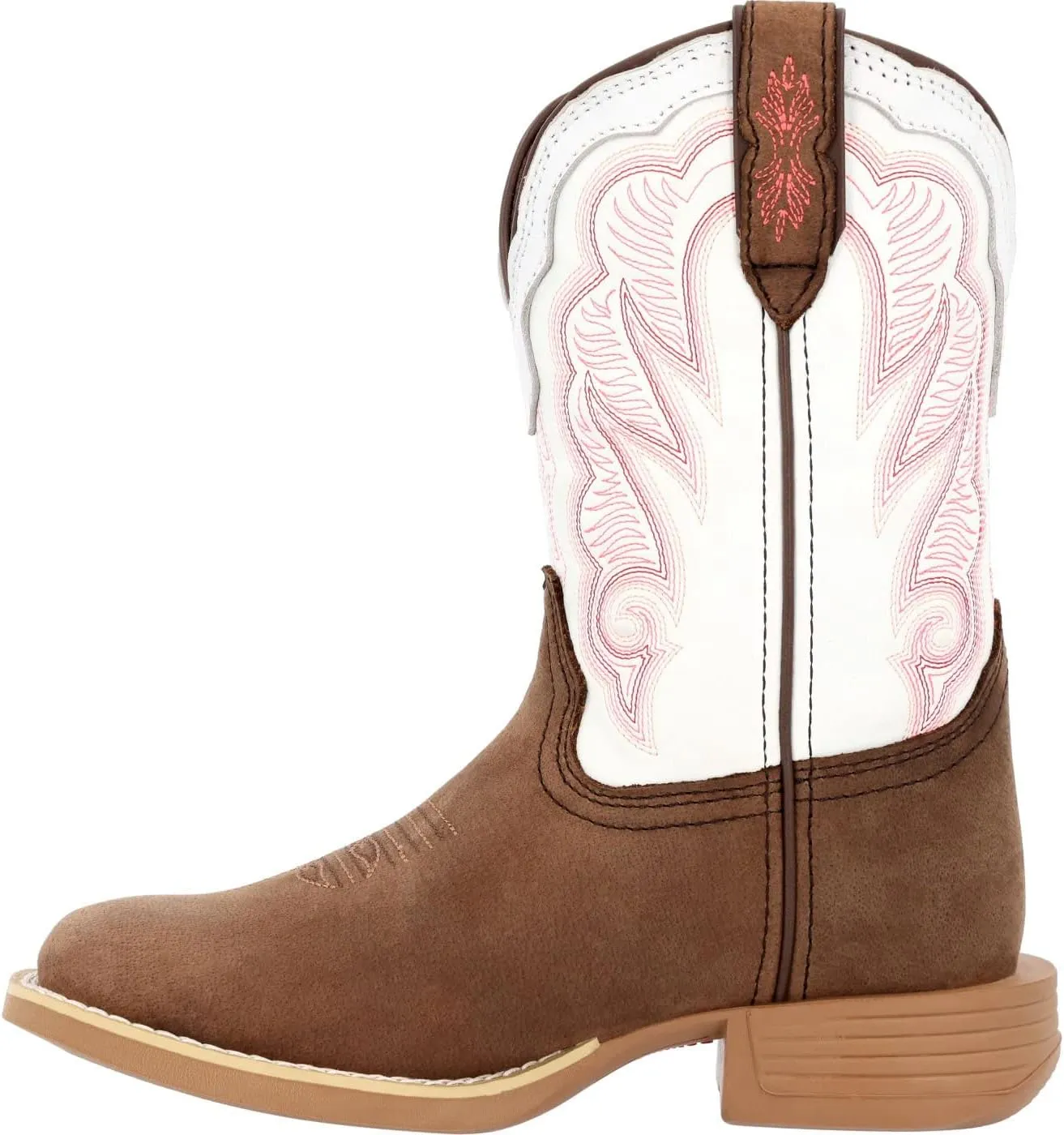 Durango® Lil' Rebel Pro™ Big Kid's Trail Brown and White Western Boot
