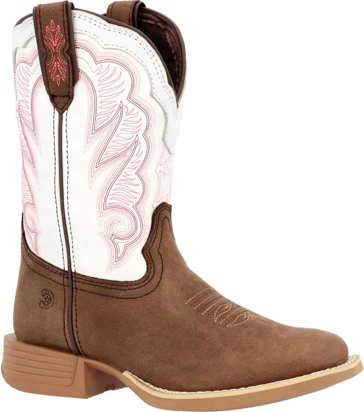 Durango® Lil' Rebel Pro™ Little Kid's Trail Brown and White Western Boot, Trail Brown And White, Size 10(M)