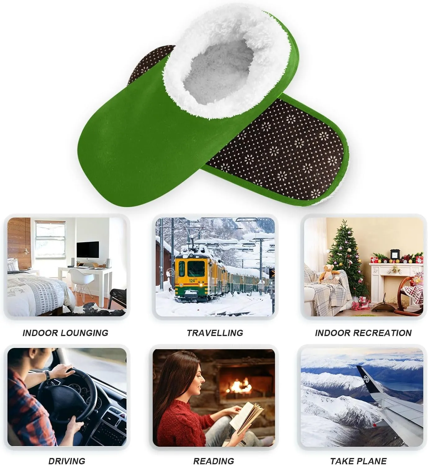 Dussdil Home Winter Slippers Spa Travel House Slipper Soft Memory Foam Slipper Non Slip for Hotel Bedroom Shoes Slippers