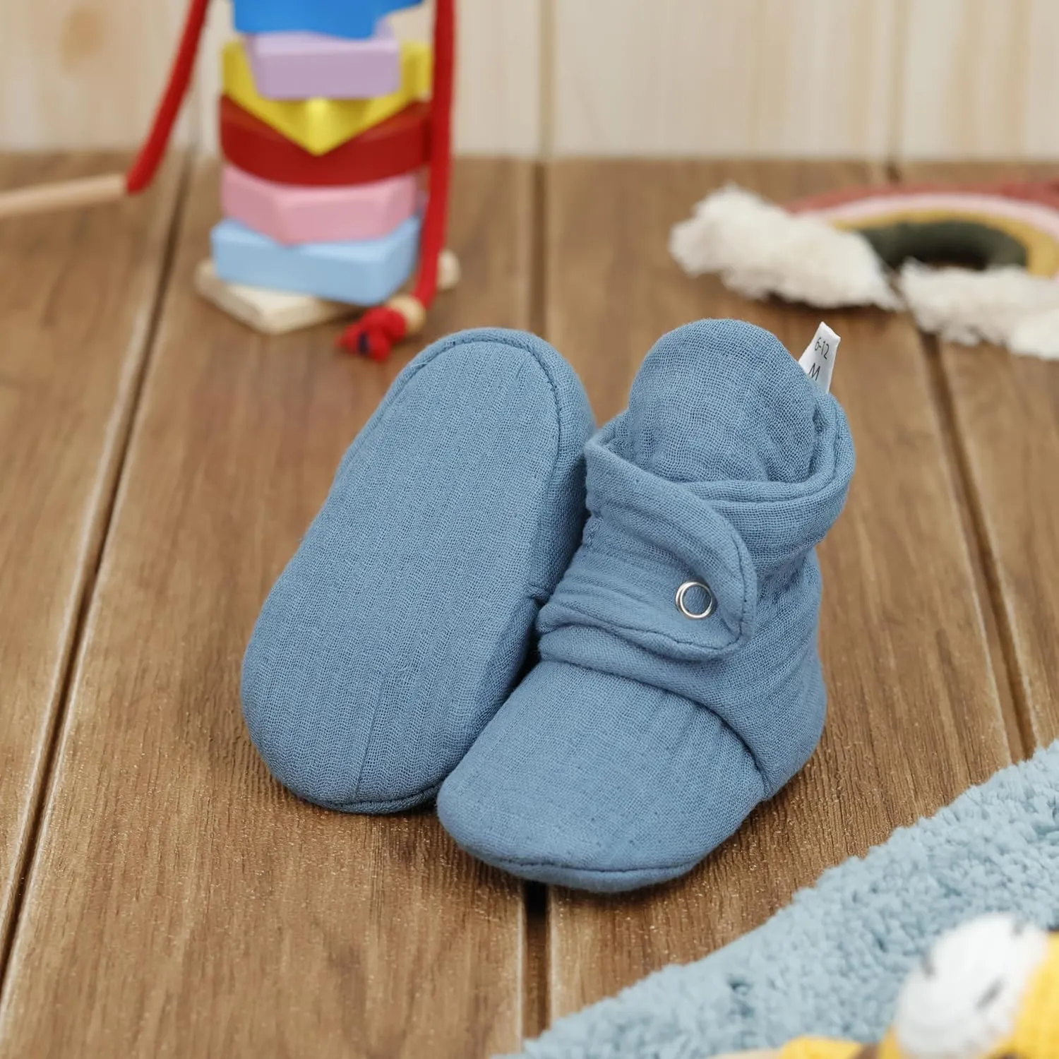 Ella Bonna Baby Booties Organic Cotton Muslin Newborn Baby Slippers Baby Boy Booties, Infant Girl Booties, 6-12 months, 0-6 Months, 12-18 Months, 0-3 Months, 18-24 Months, Toddler Shoes