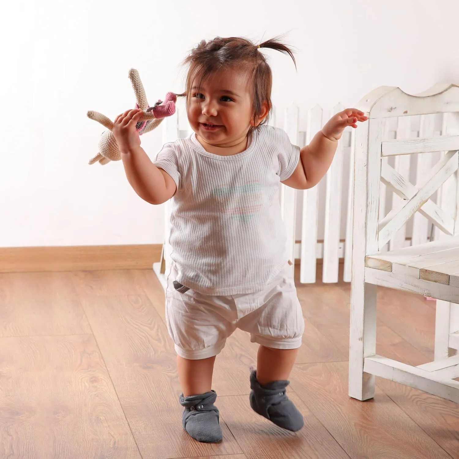 Ella Bonna Baby Booties Organic Cotton Muslin Newborn Baby Slippers Baby Boy Booties, Infant Girl Booties, 6-12 months, 0-6 Months, 12-18 Months, 0-3 Months, 18-24 Months, Toddler Shoes