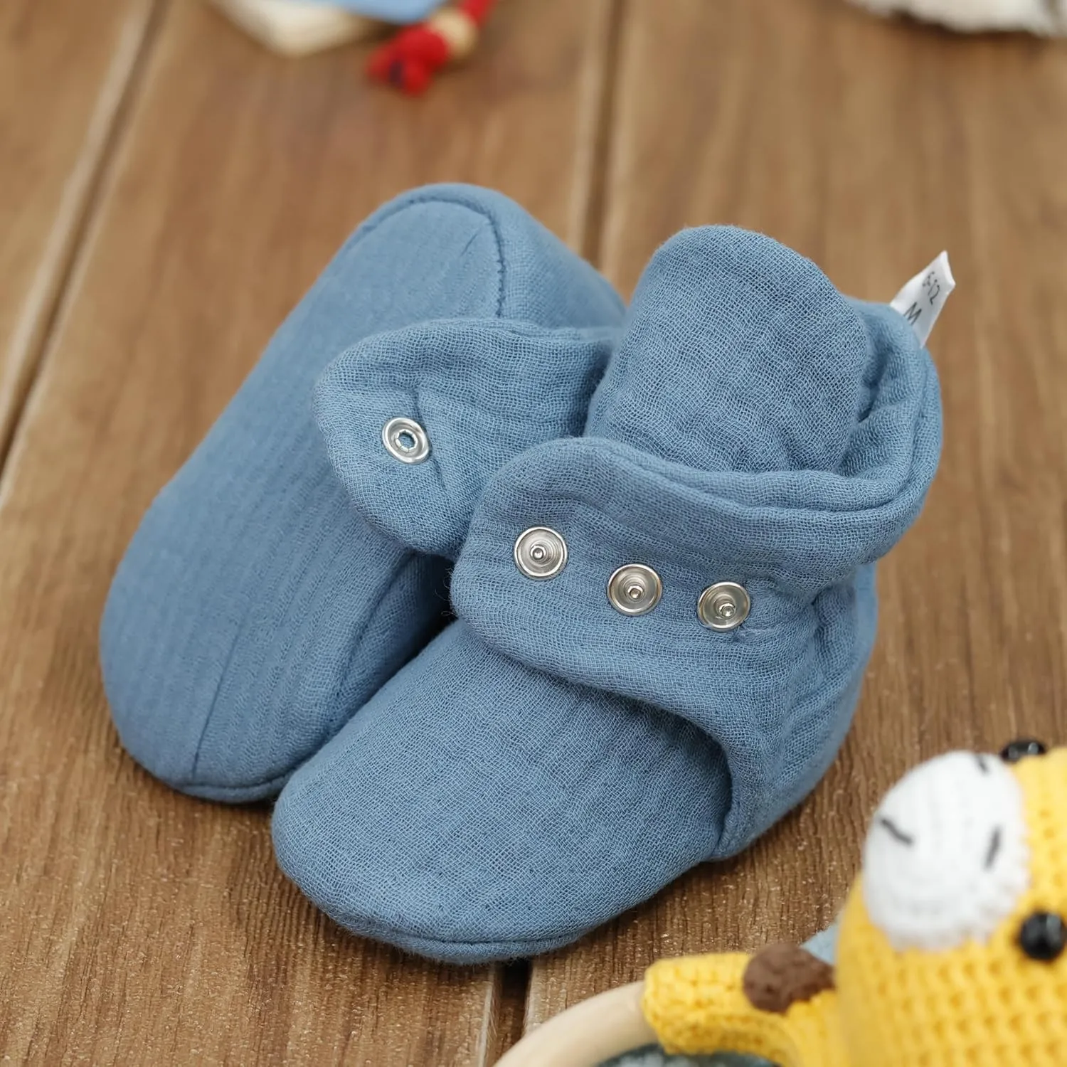 Ella Bonna Baby Booties Organic Cotton Muslin Newborn Baby Slippers Baby Boy Booties, Infant Girl Booties, 6-12 months, 0-6 Months, 12-18 Months, 0-3 Months, 18-24 Months, Toddler Shoes