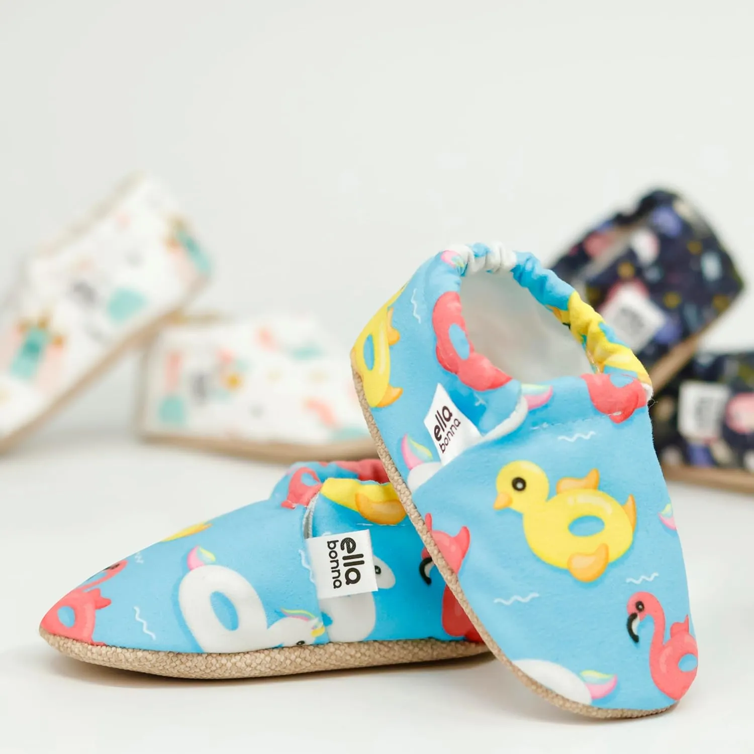 Ella Bonna Cotton Toddler Slippers Baby, Boys Slippers Non-Slip Soft Sole, Stay On Kids Slippers Girls, Baby Booties Socks, Slippers for Girls, Newborn Shoes, Rainbow, 0-6 Months