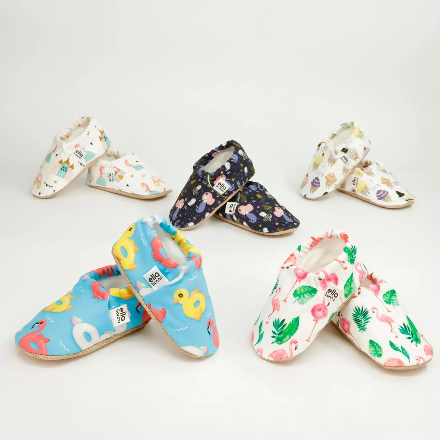Ella Bonna Cotton Toddler Slippers Baby, Boys Slippers Non-Slip Soft Sole, Stay On Kids Slippers Girls, Baby Booties Socks, Slippers for Girls, Newborn Shoes, Rainbow, 0-6 Months