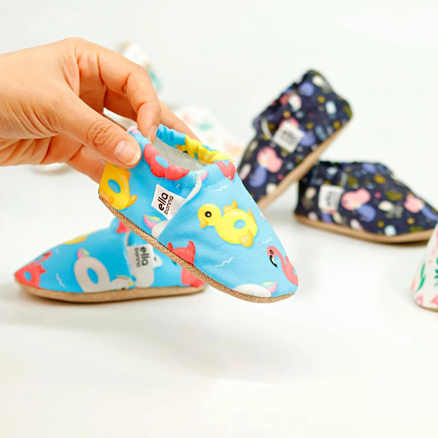 Ella Bonna Cotton Toddler Slippers Baby, Boys Slippers Non-Slip Soft Sole, Stay On Kids Slippers Girls, Baby Booties Socks, Slippers for Girls, Newborn Shoes, Rainbow, 0-6 Months