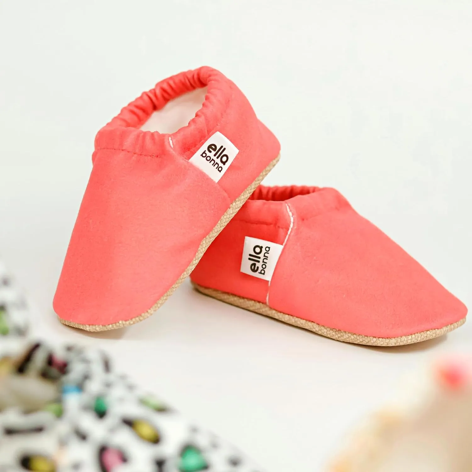 Ella Bonna Cotton Toddler Slippers Baby, Boys Slippers Non-Slip Soft Sole, Stay On Kids Slippers Girls, Baby Booties Socks, Slippers for Girls, Newborn Shoes, Rainbow, 0-6 Months