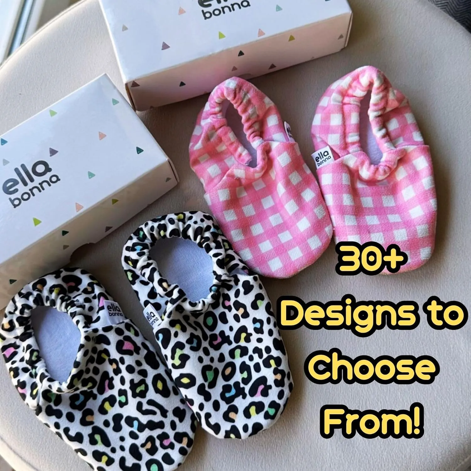 Ella Bonna Cotton Toddler Slippers Baby, Boys Slippers Non-Slip Soft Sole, Stay On Kids Slippers Girls, Baby Booties Socks, Slippers for Girls, Newborn Shoes, Rainbow, 0-6 Months