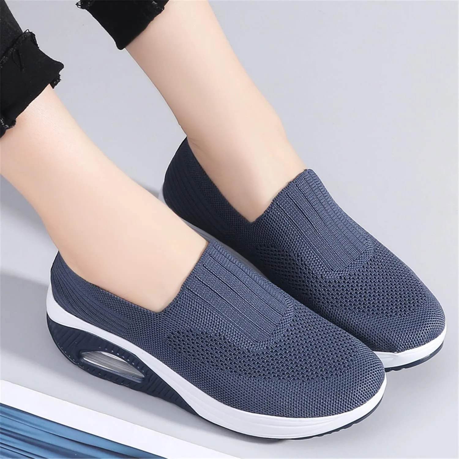 EnllerviiD Women Nurse Sneakers Platform Sneakers Air Cushion Walking Wedge Sneaker Food Service Shoes Ladies Toning Rocker Shoes
