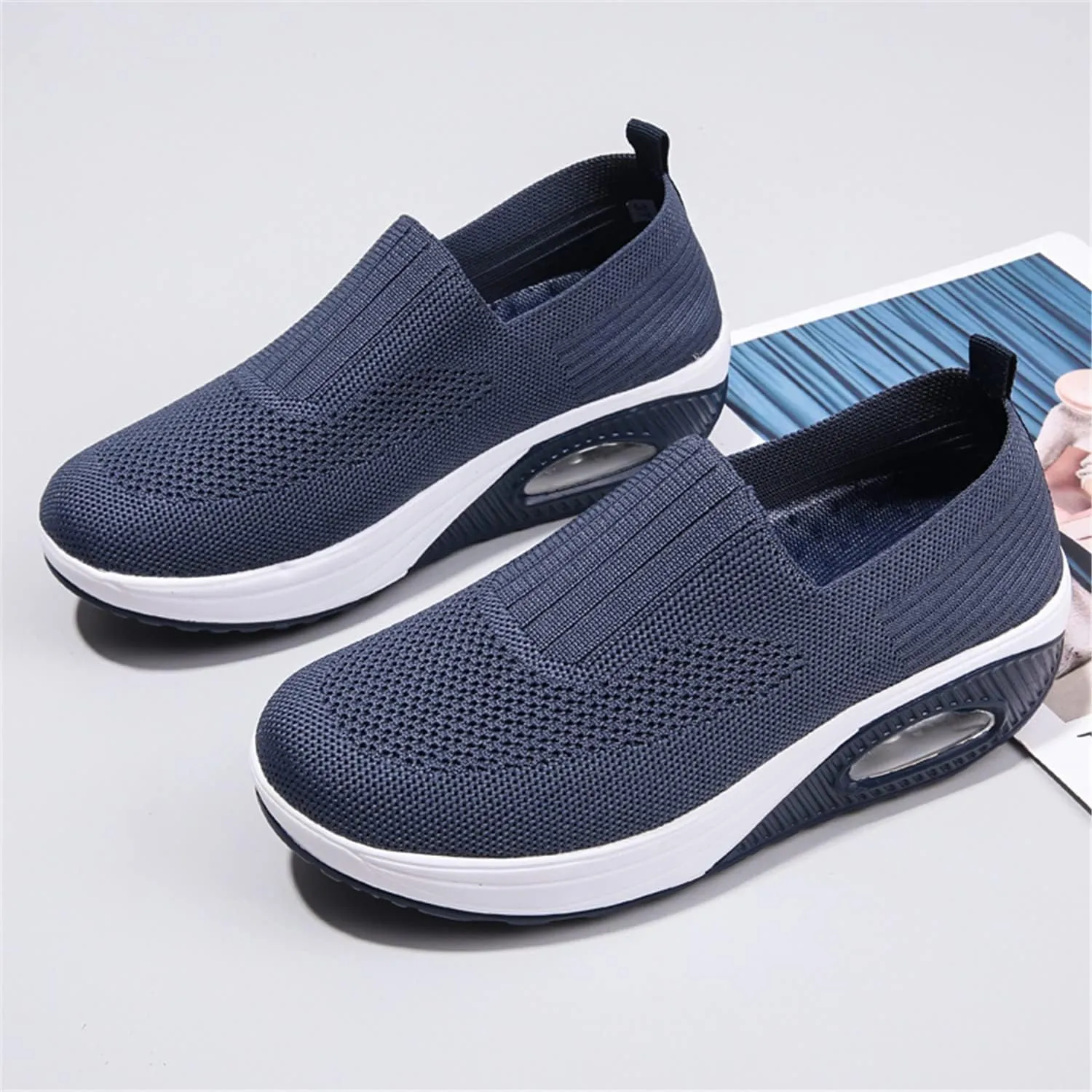 EnllerviiD Women Nurse Sneakers Platform Sneakers Air Cushion Walking Wedge Sneaker Food Service Shoes Ladies Toning Rocker Shoes