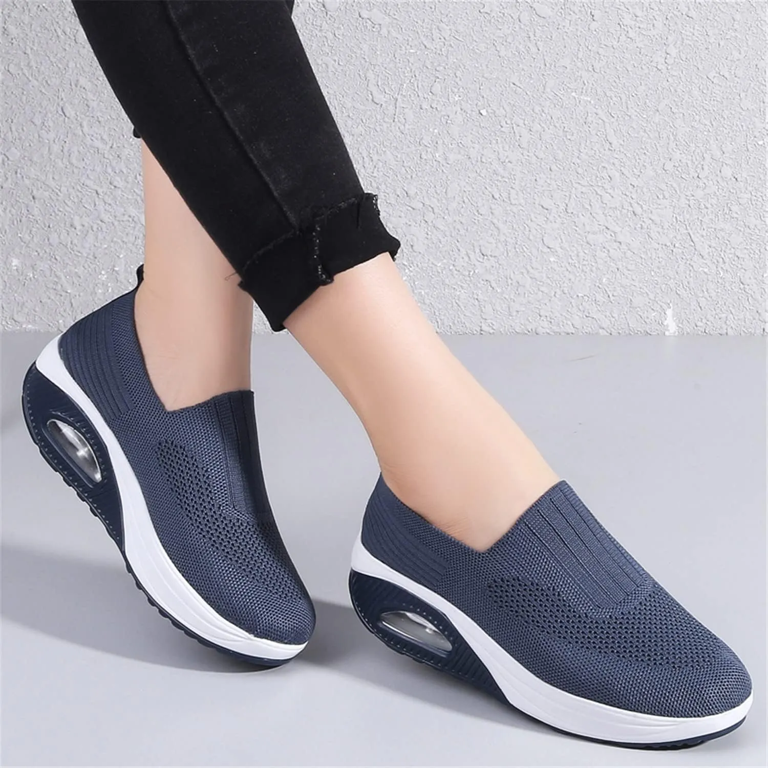 EnllerviiD Women Nurse Sneakers Platform Sneakers Air Cushion Walking Wedge Sneaker Food Service Shoes Ladies Toning Rocker Shoes