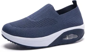 EnllerviiD Women Nurse Sneakers Platform Sneakers Air Cushion Walking Wedge Sneaker Food Service Shoes Ladies Toning Rocker Shoes