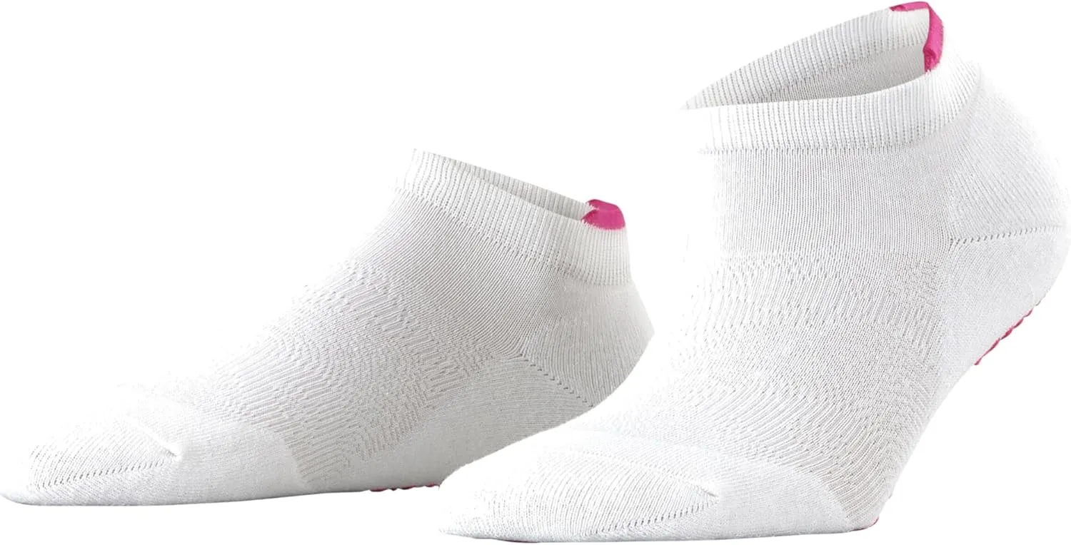 FALKE Women's Relax Pads Slipper Socks, Cozy Warm, Cotton, Ankle Length, House Socks for Winter and Fall, Sole Grips, White (White 2000), 8-10.5, 1 Pair