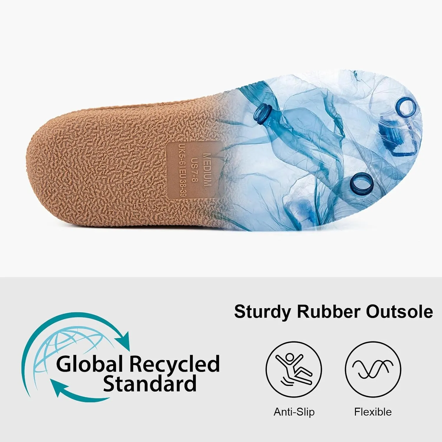 FamilyFairy Womens Felt House Slippers Warm Memory Foam Home Shoes with Rubber Sole Closed Back Slipper Boots Indoor Outdoor