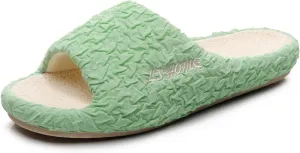 FAYUEKEY Slippers for Women Linen Memory Foam House Bedroom Cozy Indoor Outdoor Slipper Slides