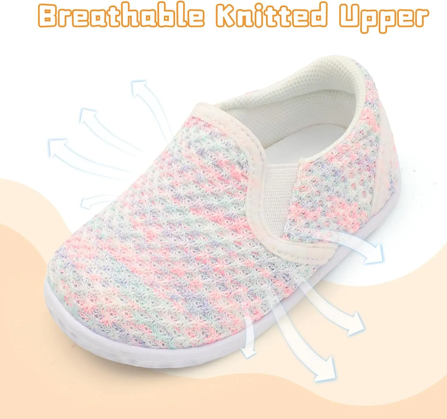 FEETCITY Unisex Baby Shoes Boys Girls Sneakers Infant Slip On First Walking Shoes Toddler Casual Star Sneaker Crib Shoes
