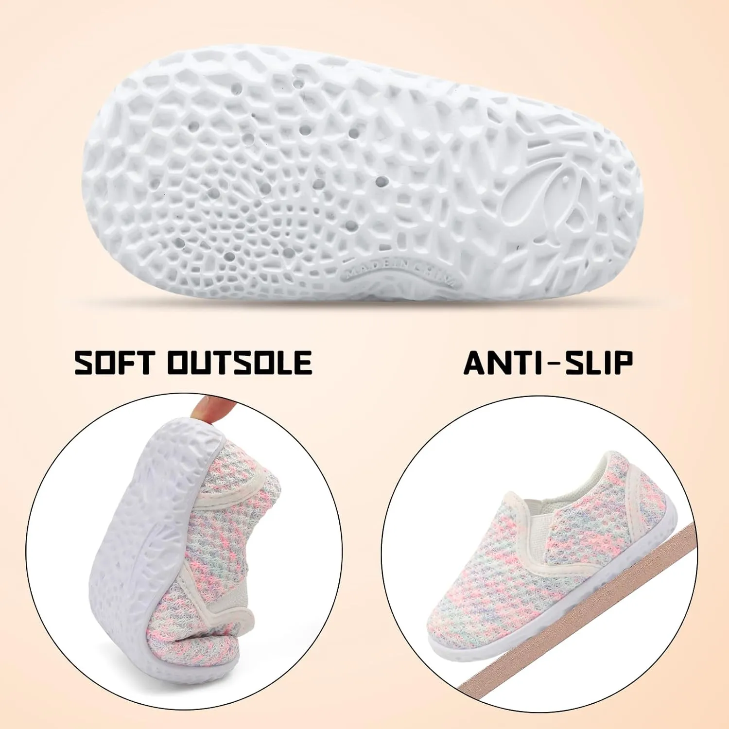 FEETCITY Unisex Baby Shoes Boys Girls Sneakers Infant Slip On First Walking Shoes Toddler Casual Star Sneaker Crib Shoes