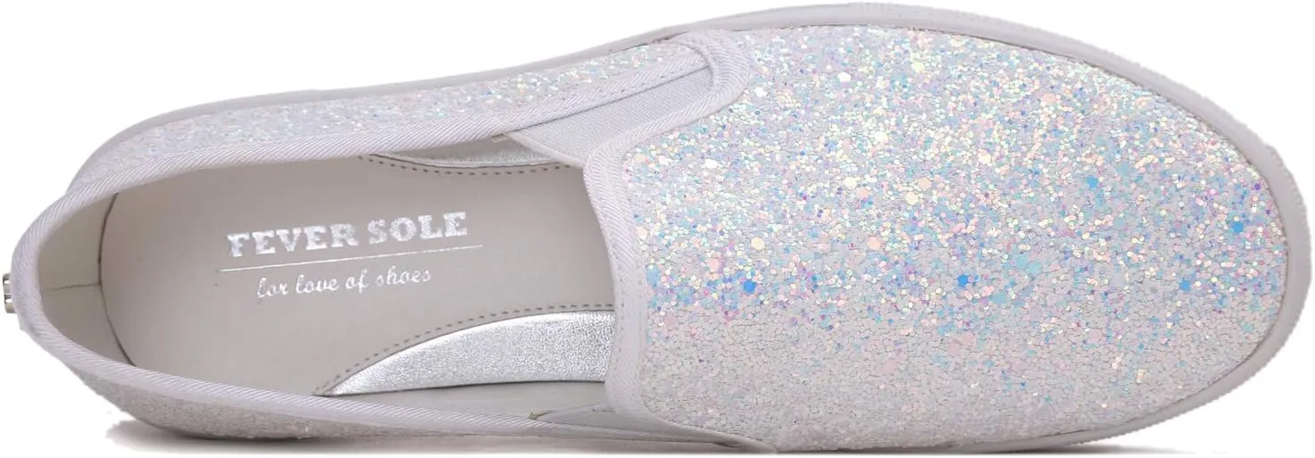 FEVERSOLE Women's Fashion Slip On Sneaker Casual Platform Loafers