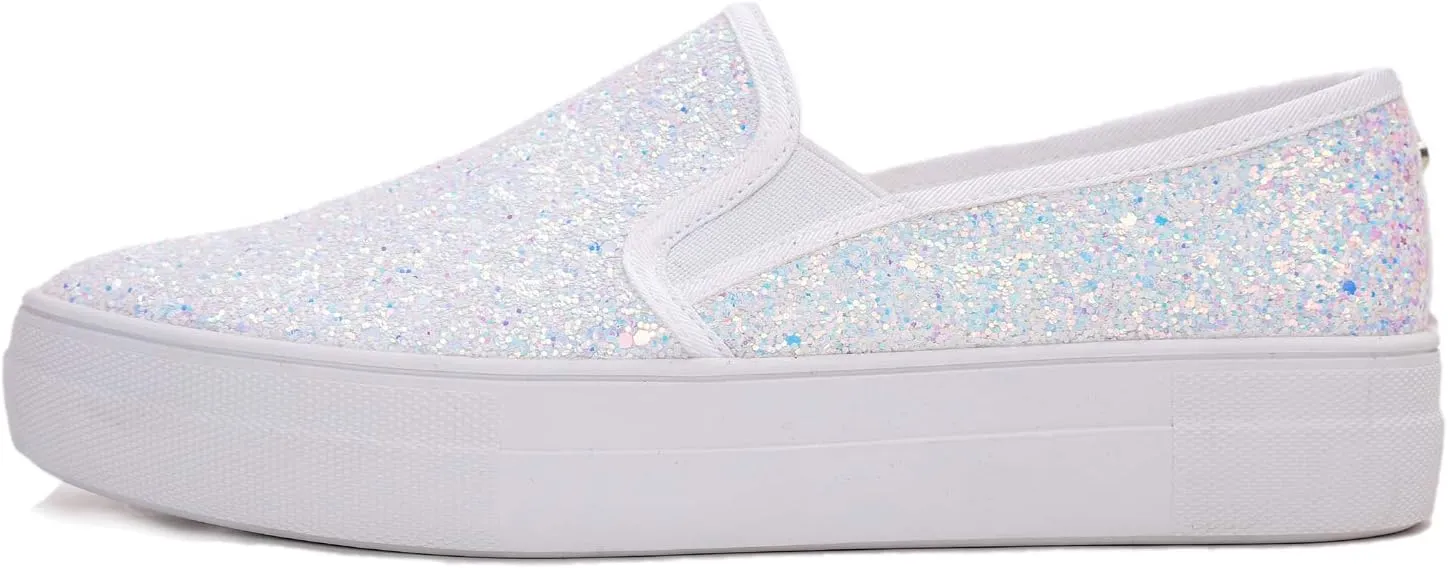 FEVERSOLE Women's Fashion Slip On Sneaker Casual Platform Loafers