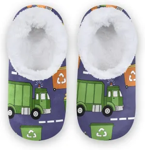 Fisyme Kids Slippers Boys Girls Warm Soft Indoor House Slipper Socks Home Shoes
