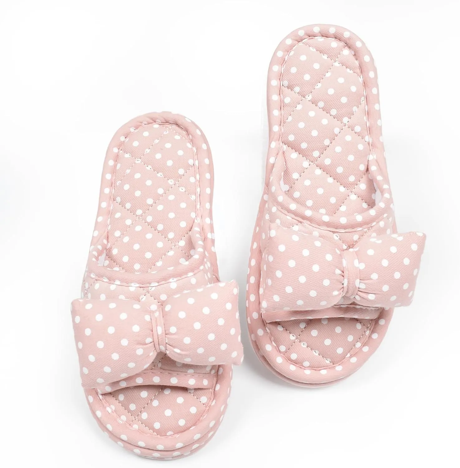Floral Velvet House Slippers for Women, Lightweight Open Toe Washable Portable Foldable Comfortable Guest Hotel Travel Airplane Spa Slippers