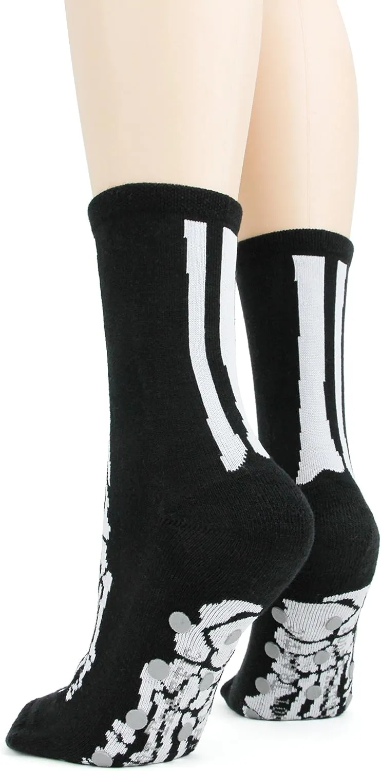 Foot Traffic Novelty Slip Grip Socks for Women, Warm Slipper Socks with Nonslip Pads
