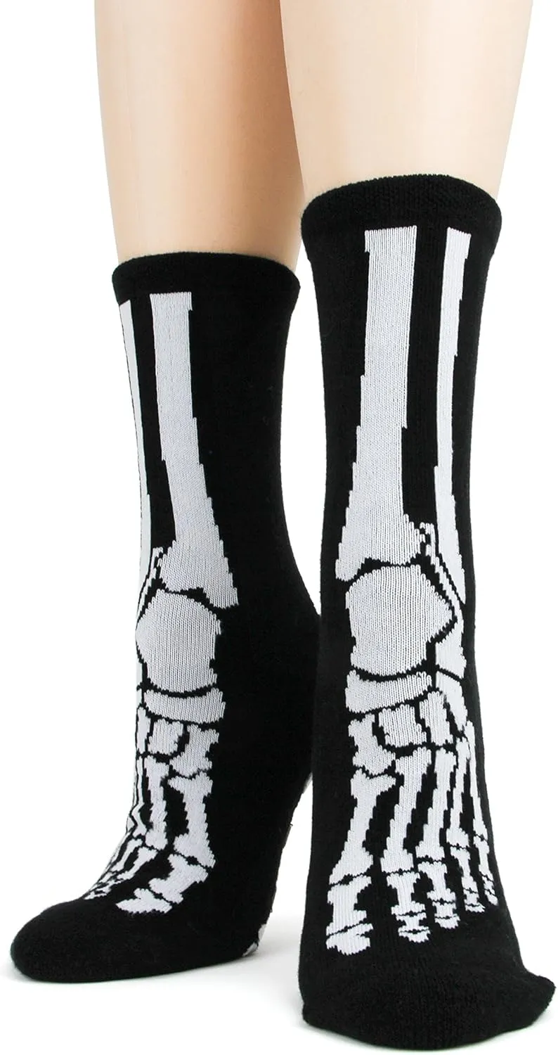 Foot Traffic Novelty Slip Grip Socks for Women, Warm Slipper Socks with Nonslip Pads