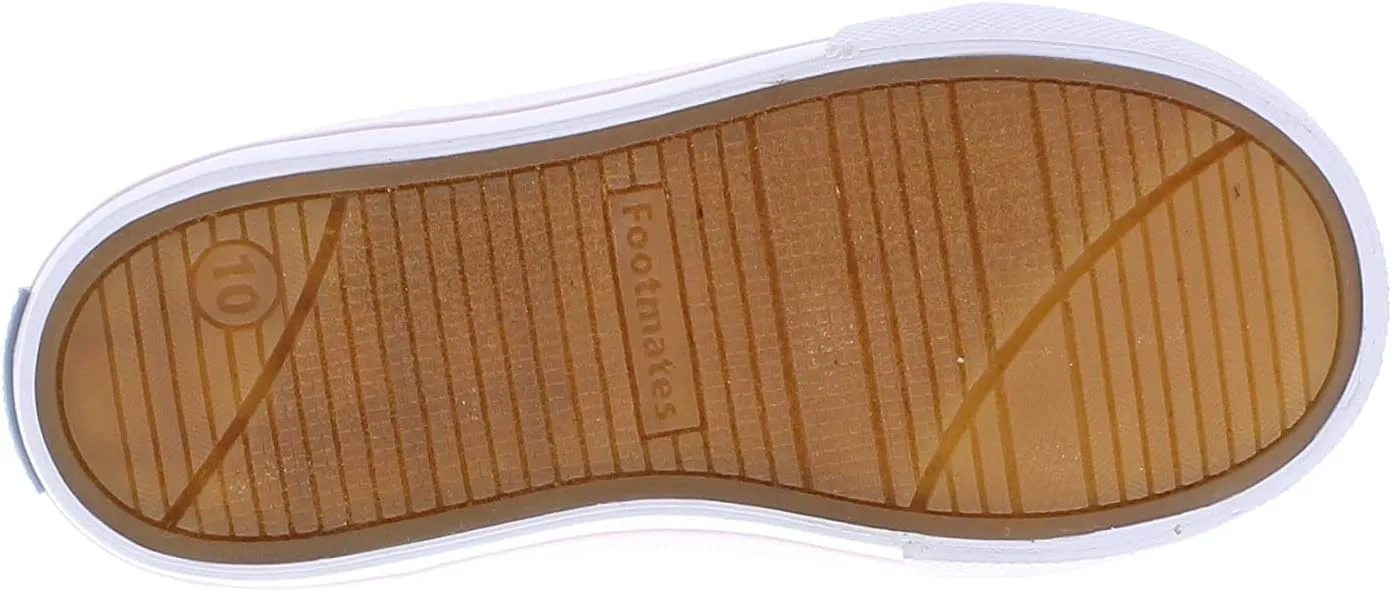 FOOTMATES Drew Mary Jane Flat T-Strap Girls Canvas Walking Sneakers with Custom-Fit Insoles, Slip-Resistant Vulcanized Outsoles