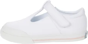 FOOTMATES Drew Mary Jane Flat T-Strap Girls Canvas Walking Sneakers with Custom-Fit Insoles, Slip-Resistant Vulcanized Outsoles