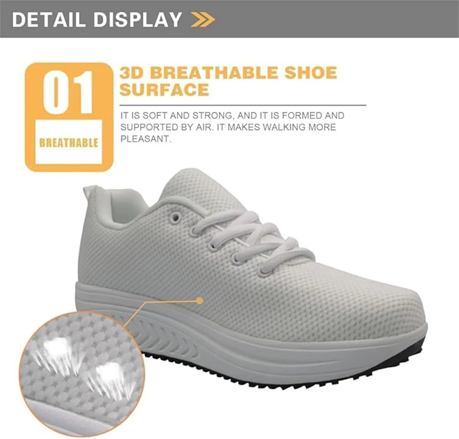 FOR U DESIGNS Cute Women Sports Toning Wedges Shoes Air Mesh Lace-up Swing Platform Sneakers for Women Girls