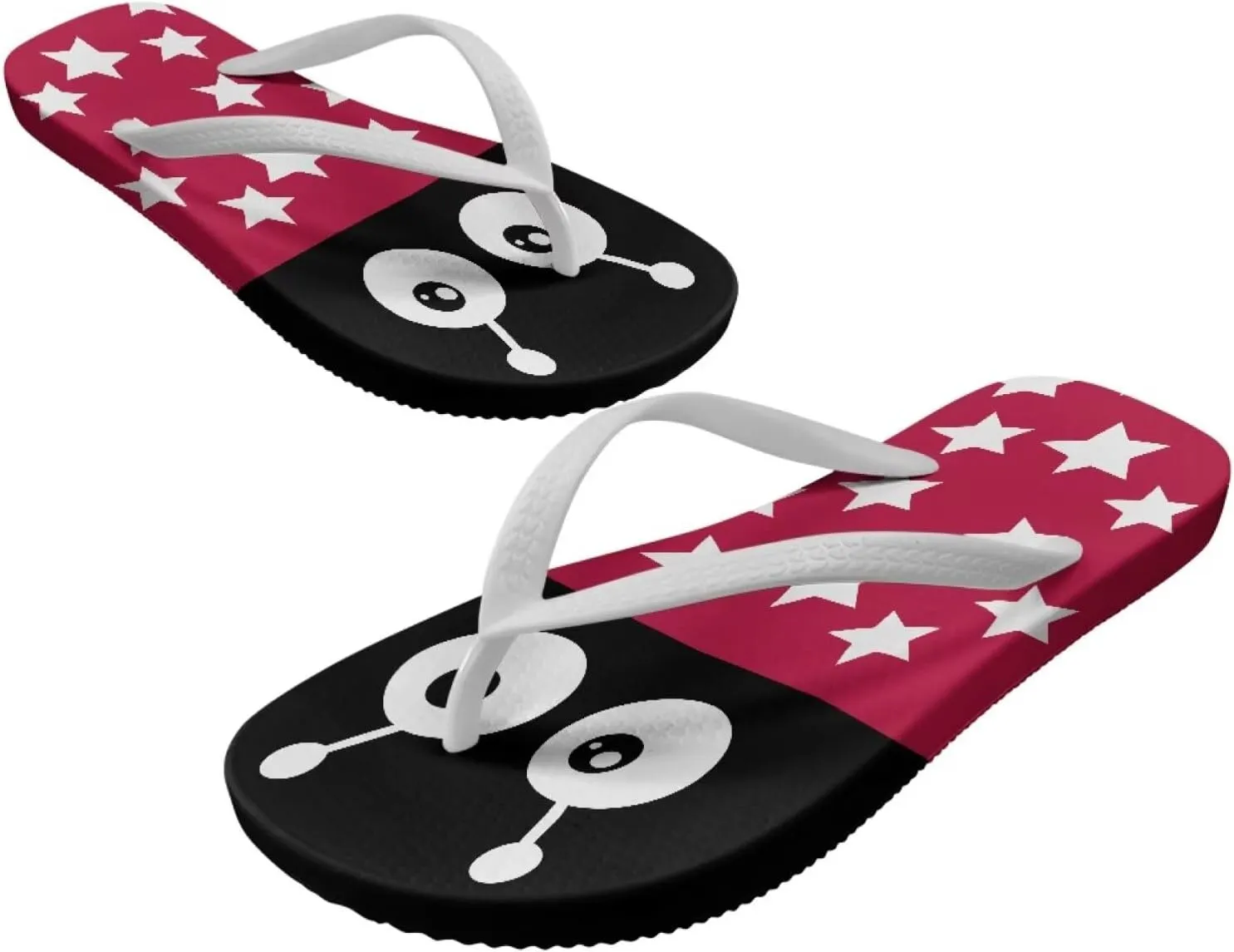 Forchrinse Custom Face Print Flip Flops for Women Funny Print Beach Slippers Arch Support Indoor Outdoor Summer Sandals