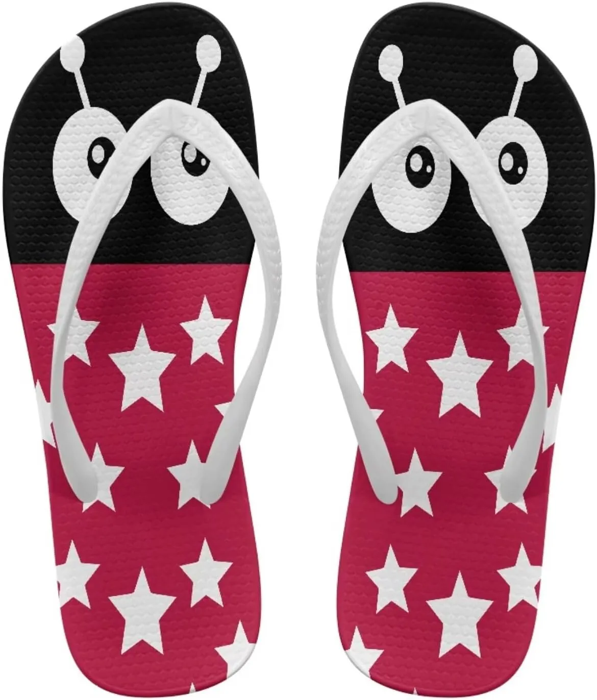 Forchrinse Custom Face Print Flip Flops for Women Funny Print Beach Slippers Arch Support Indoor Outdoor Summer Sandals