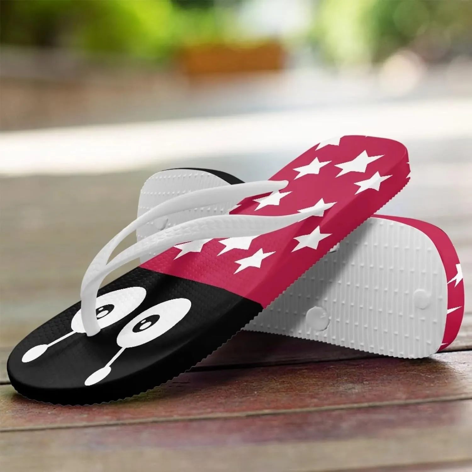 Forchrinse Custom Face Print Flip Flops for Women Funny Print Beach Slippers Arch Support Indoor Outdoor Summer Sandals