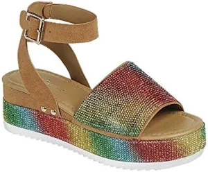 Forever Link Sensational Women's Open Toe Ankle Strap Espadrille Sandal
