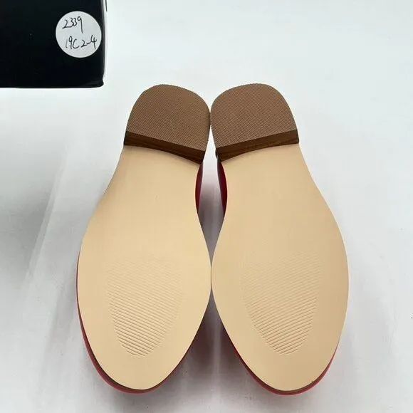FOWT Women's Wide Width Loafer Shoes Slip On High Block Stripped Heel Flats Poin