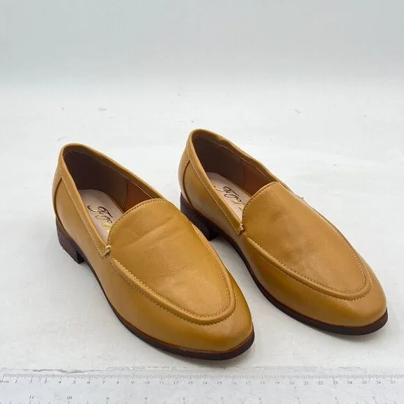 FOWT Yellow Wide Width Loafer Shoes Slip On Block Stripped Heel Driving Loafer