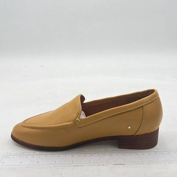 FOWT Yellow Wide Width Loafer Shoes Slip On Block Stripped Heel Driving Loafer