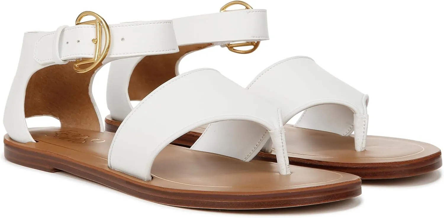 Franco Sarto Women's Ruth Ankle Strap Thong Flat Sandal