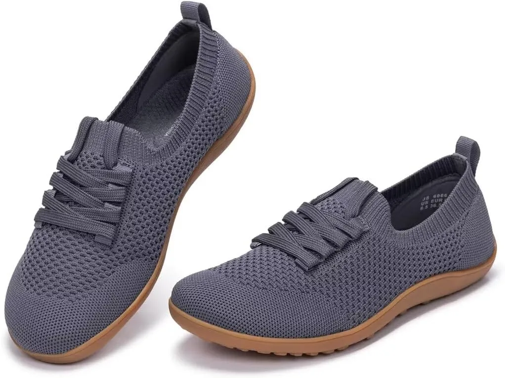 Frank Mully Womens Walking Shoes Wide Toe Box Barefoot Shoes Knitted Fashion Sneaker with Arch Support