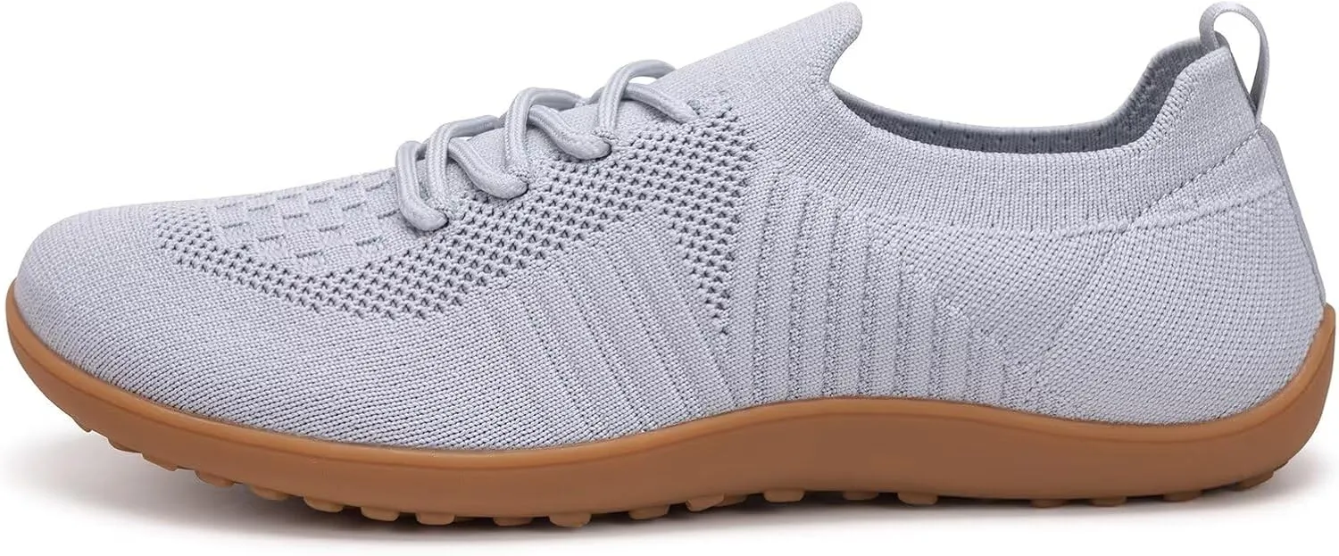 Frank Mully Womens Walking Shoes Wide Toe Box Barefoot Shoes Knitted Fashion Sneaker with Arch Support