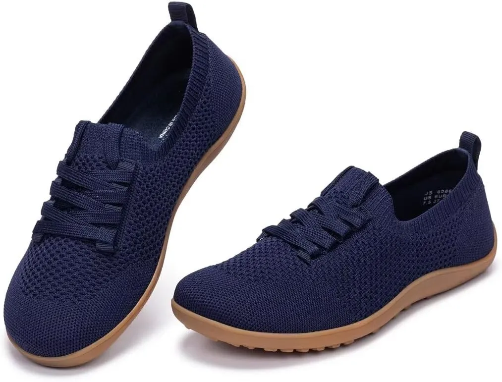 Frank Mully Womens Walking Shoes Wide Toe Box Barefoot Shoes Knitted Fashion Sneaker with Arch Support